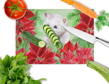 Load image into Gallery viewer, Westie Poinsettas Glass Cutting Boards – Durable, Decorative Kitchen Art Large CK1349LCB