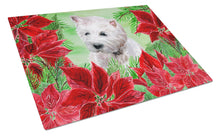 Load image into Gallery viewer, Westie Poinsettas Glass Cutting Boards – Durable, Decorative Kitchen Art Large CK1349LCB