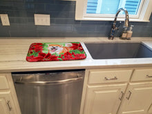 Load image into Gallery viewer, Akita Poinsettas Dish Drying Mat – Absorbent, Artistic Kitchen Essentials CK1351DDM