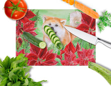 Load image into Gallery viewer, Akita Poinsettas Glass Cutting Boards – Durable, Decorative Kitchen Art Large CK1351LCB