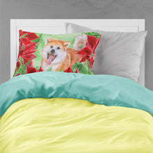 Load image into Gallery viewer, Akita Poinsettas  Standard Pillowcase – Artistic Decorative Front, White Back CK1351PILLOWCASE