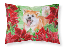 Load image into Gallery viewer, Akita Poinsettas  Standard Pillowcase – Artistic Decorative Front, White Back CK1351PILLOWCASE