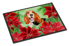 Load image into Gallery viewer, Basset Hound Poinsettas Doormat - 18x27 Decorative Floor Mat – Indoor/Outdoor Rug with Artistic Flair CK1352MAT