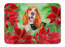 Load image into Gallery viewer, Basset Hound Poinsettas Machine Washable Memory Foam Mat CK1352RUG