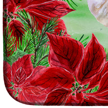 Load image into Gallery viewer, Bichon Frise #2 Poinsettas Dish Drying Mat – Absorbent, Artistic Kitchen Essentials CK1353DDM