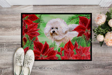 Load image into Gallery viewer, Bichon Frise #2 Poinsettas Doormat - 18x27 Decorative Floor Mat – Indoor/Outdoor Rug with Artistic Flair CK1353MAT