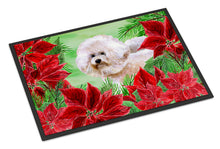 Load image into Gallery viewer, Bichon Frise #2 Poinsettas Doormat - 18x27 Decorative Floor Mat – Indoor/Outdoor Rug with Artistic Flair CK1353MAT