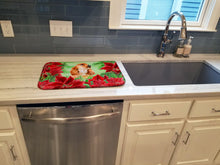 Load image into Gallery viewer, Cocker Spaniel Poinsettas Dish Drying Mat – Absorbent, Artistic Kitchen Essentials CK1354DDM