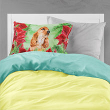 Load image into Gallery viewer, Cocker Spaniel Poinsettas  Standard Pillowcase – Artistic Decorative Front, White Back CK1354PILLOWCASE