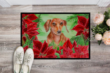 Load image into Gallery viewer, Red Dachshund Poinsettas Doormat - 24x36 Decorative Floor Mat – Indoor/Outdoor Rug with Artistic Flair CK1355JMAT
