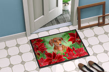 Load image into Gallery viewer, Red Dachshund Poinsettas Doormat - 24x36 Decorative Floor Mat – Indoor/Outdoor Rug with Artistic Flair CK1355JMAT