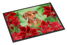 Load image into Gallery viewer, Red Dachshund Poinsettas Doormat - 24x36 Decorative Floor Mat – Indoor/Outdoor Rug with Artistic Flair CK1355JMAT