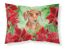 Load image into Gallery viewer, Red Dachshund Poinsettas  Standard Pillowcase – Artistic Decorative Front, White Back CK1355PILLOWCASE