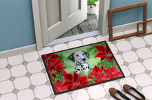 Load image into Gallery viewer, Dalmatian Puppy Poinsettas Doormat - 18x27 Decorative Floor Mat – Indoor/Outdoor Rug with Artistic Flair CK1356MAT