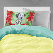Load image into Gallery viewer, Dalmatian Puppy Poinsettas  Standard Pillowcase – Artistic Decorative Front, White Back CK1356PILLOWCASE