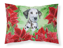 Load image into Gallery viewer, Dalmatian Puppy Poinsettas  Standard Pillowcase – Artistic Decorative Front, White Back CK1356PILLOWCASE