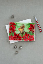 Load image into Gallery viewer, Doberman Pinscher Poinsettas Greeting Cards -  Blank Note Cards – 8-Pack of Artist-Designed Cards with Envelopes