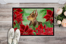 Load image into Gallery viewer, Doberman Pinscher Poinsettas Doormat - 24x36 Decorative Floor Mat – Indoor/Outdoor Rug with Artistic Flair CK1357JMAT