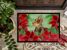 Load image into Gallery viewer, Doberman Pinscher Poinsettas Doormat - 24x36 Decorative Floor Mat – Indoor/Outdoor Rug with Artistic Flair CK1357JMAT