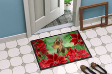Load image into Gallery viewer, Doberman Pinscher Poinsettas Doormat - 24x36 Decorative Floor Mat – Indoor/Outdoor Rug with Artistic Flair CK1357JMAT
