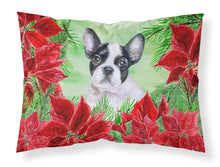Load image into Gallery viewer, French Bulldog Black White Poinsettas  Standard Pillowcase – Artistic Decorative Front, White Back CK1358PILLOWCASE