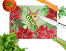 Load image into Gallery viewer, German Shepherd #2 Poinsettas Glass Cutting Boards – Durable, Decorative Kitchen Art Large CK1359LCB