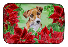 Load image into Gallery viewer, Jack Russell Terrier #2 Poinsettas Dish Drying Mat – Absorbent, Artistic Kitchen Essentials CK1360DDM