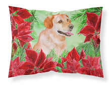 Load image into Gallery viewer, Labrador Retriever Poinsettas  Standard Pillowcase – Artistic Decorative Front, White Back CK1361PILLOWCASE