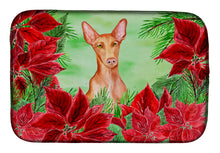 Load image into Gallery viewer, Pharaoh Hound Poinsettas Dish Drying Mat – Absorbent, Artistic Kitchen Essentials CK1362DDM