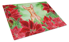 Load image into Gallery viewer, Pharaoh Hound Poinsettas Glass Cutting Boards – Durable, Decorative Kitchen Art Large CK1362LCB