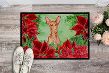 Load image into Gallery viewer, Pharaoh Hound Poinsettas Doormat - 18x27 Decorative Floor Mat – Indoor/Outdoor Rug with Artistic Flair CK1362MAT