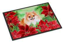 Load image into Gallery viewer, Pomeranian #2 Poinsettas Doormat - 18x27 Decorative Floor Mat – Indoor/Outdoor Rug with Artistic Flair CK1363MAT