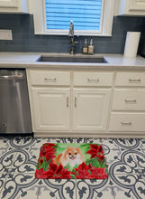 Load image into Gallery viewer, Pomeranian #2 Poinsettas Machine Washable Memory Foam Mat CK1363RUG