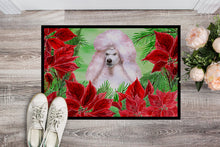 Load image into Gallery viewer, White Standard Poodle Poinsettas Doormat - 18x27 Decorative Floor Mat – Indoor/Outdoor Rug with Artistic Flair CK1364MAT