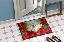 Load image into Gallery viewer, White Standard Poodle Poinsettas Doormat - 18x27 Decorative Floor Mat – Indoor/Outdoor Rug with Artistic Flair CK1364MAT