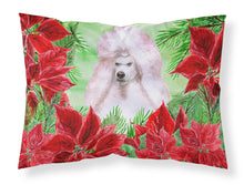 Load image into Gallery viewer, White Standard Poodle Poinsettas  Standard Pillowcase – Artistic Decorative Front, White Back CK1364PILLOWCASE