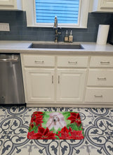 Load image into Gallery viewer, White Standard Poodle Poinsettas Machine Washable Memory Foam Mat CK1364RUG