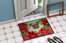 Load image into Gallery viewer, Fawn Pug Poinsettas Doormat - 18x27 Decorative Floor Mat – Indoor/Outdoor Rug with Artistic Flair CK1365MAT