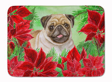 Load image into Gallery viewer, Fawn Pug Poinsettas Machine Washable Memory Foam Mat CK1365RUG