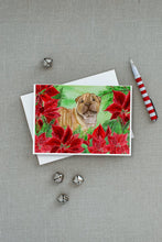 Load image into Gallery viewer, Shar Pei Puppy Poinsettas Greeting Cards -  Blank Note Cards – 8-Pack of Artist-Designed Cards with Envelopes