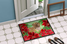 Load image into Gallery viewer, Shar Pei Puppy Poinsettas Doormat - 18x27 Decorative Floor Mat – Indoor/Outdoor Rug with Artistic Flair CK1366MAT