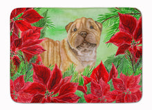 Load image into Gallery viewer, Shar Pei Puppy Poinsettas Machine Washable Memory Foam Mat CK1366RUG