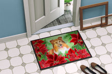 Load image into Gallery viewer, Sheltie Poinsettas Doormat - 24x36 Decorative Floor Mat – Indoor/Outdoor Rug with Artistic Flair CK1367JMAT
