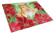 Load image into Gallery viewer, Sheltie Poinsettas Glass Cutting Boards – Durable, Decorative Kitchen Art Large CK1367LCB