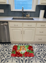 Load image into Gallery viewer, Sheltie Poinsettas Machine Washable Memory Foam Mat CK1367RUG