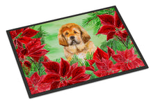 Load image into Gallery viewer, Tibetan Mastiff Poinsettas Doormat - 24x36 Decorative Floor Mat – Indoor/Outdoor Rug with Artistic Flair CK1368JMAT
