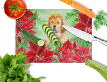 Load image into Gallery viewer, Tibetan Mastiff Poinsettas Glass Cutting Boards – Durable, Decorative Kitchen Art Large CK1368LCB