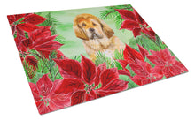 Load image into Gallery viewer, Tibetan Mastiff Poinsettas Glass Cutting Boards – Durable, Decorative Kitchen Art Large CK1368LCB