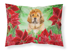Load image into Gallery viewer, Tibetan Mastiff Poinsettas  Standard Pillowcase – Artistic Decorative Front, White Back CK1368PILLOWCASE