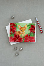 Load image into Gallery viewer, Toy Terrier Poinsettas Greeting Cards -  Blank Note Cards – 8-Pack of Artist-Designed Cards with Envelopes